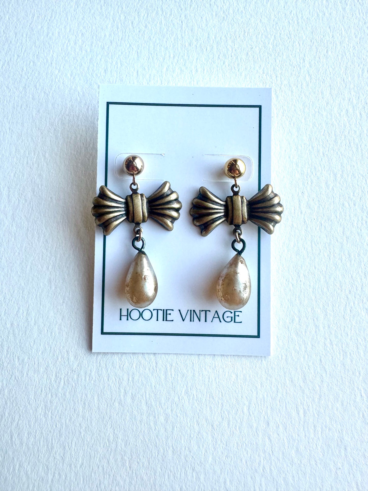 Vintage Bow Drop Earrings