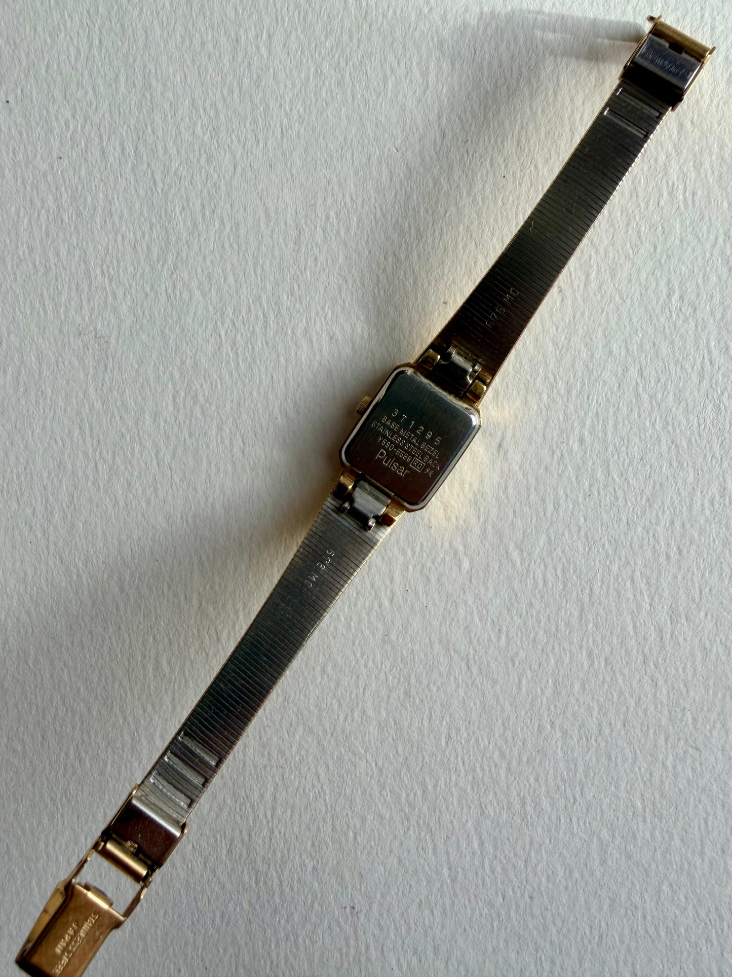 Vintage Pulsar Gold Tone Tank Watch