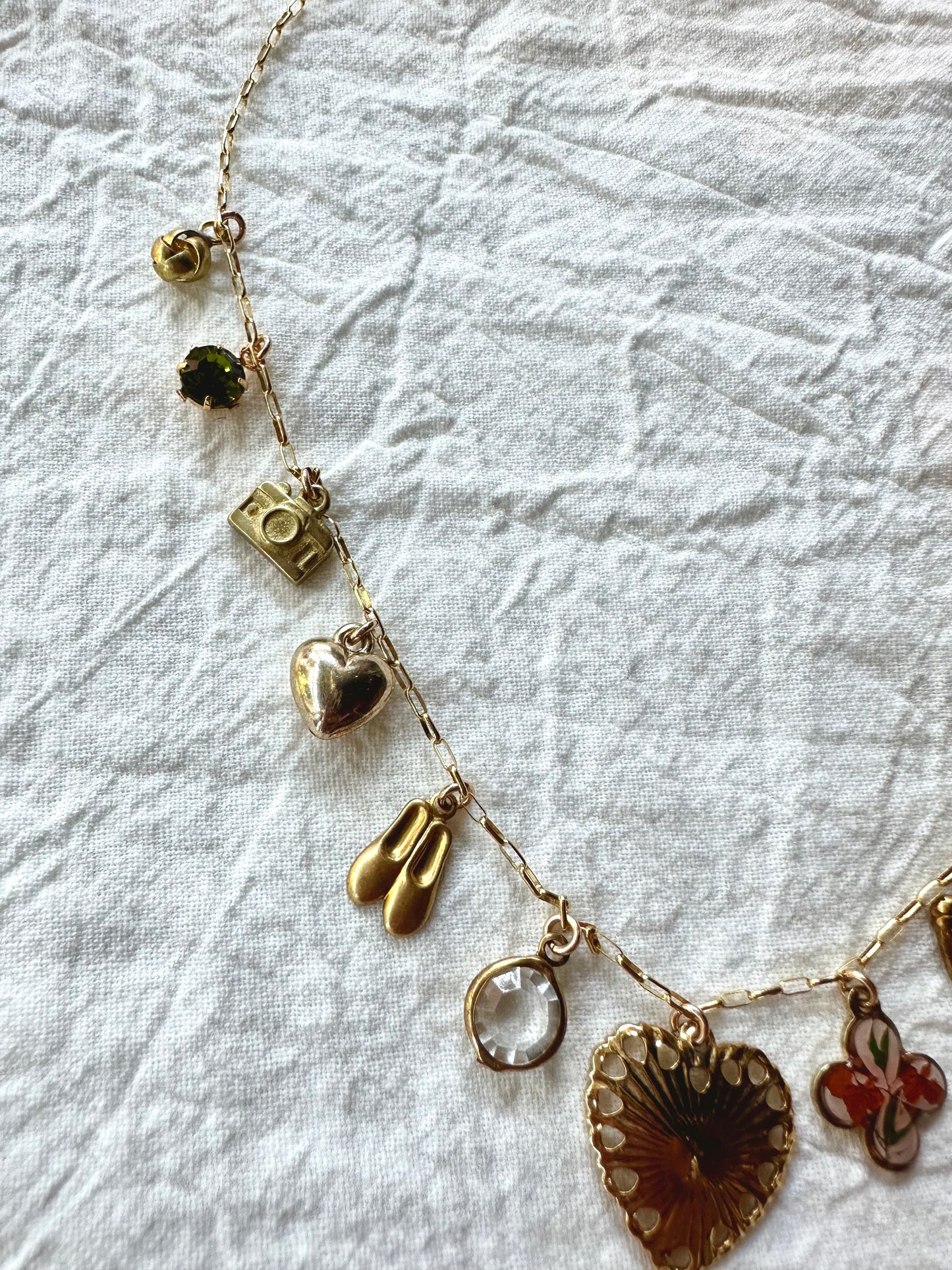 Vintage Gold Charm Necklace