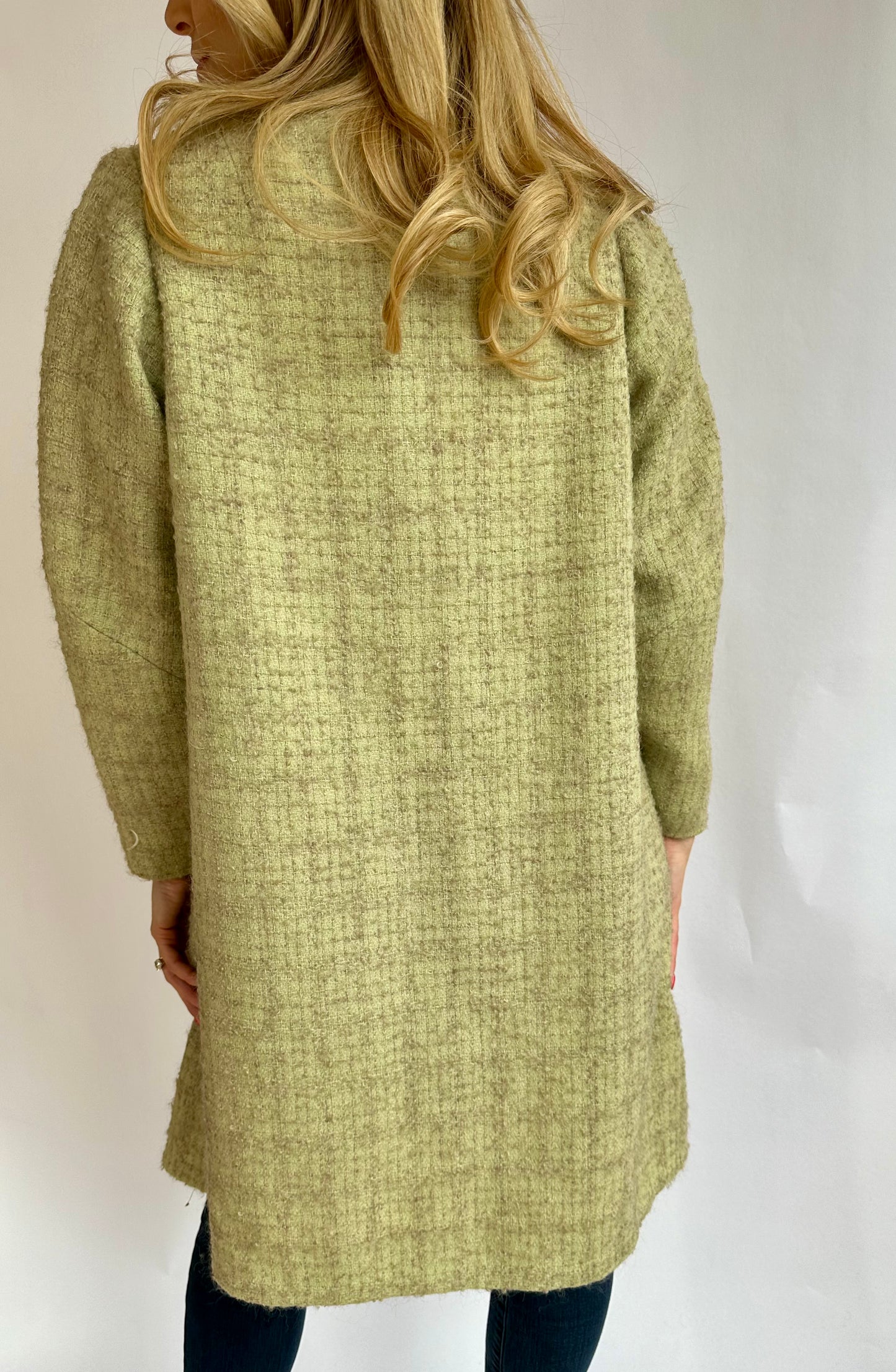 1960's Vintage Green Wool Blend Tweed Coat