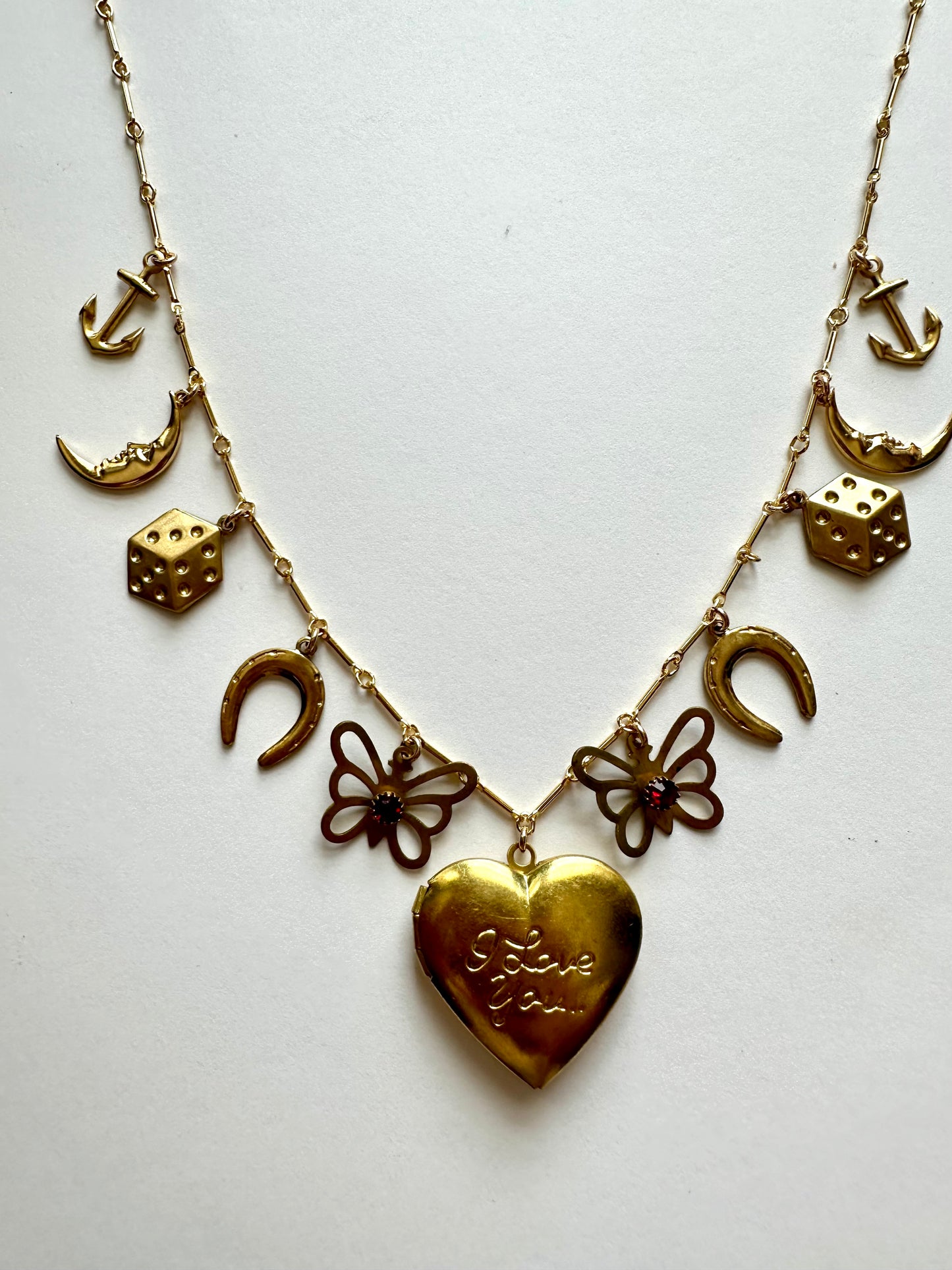 “I love you”vintage Charm Necklace