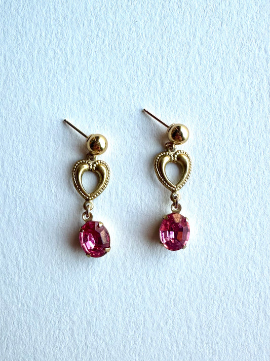 Vintage Heart Drop Earrings