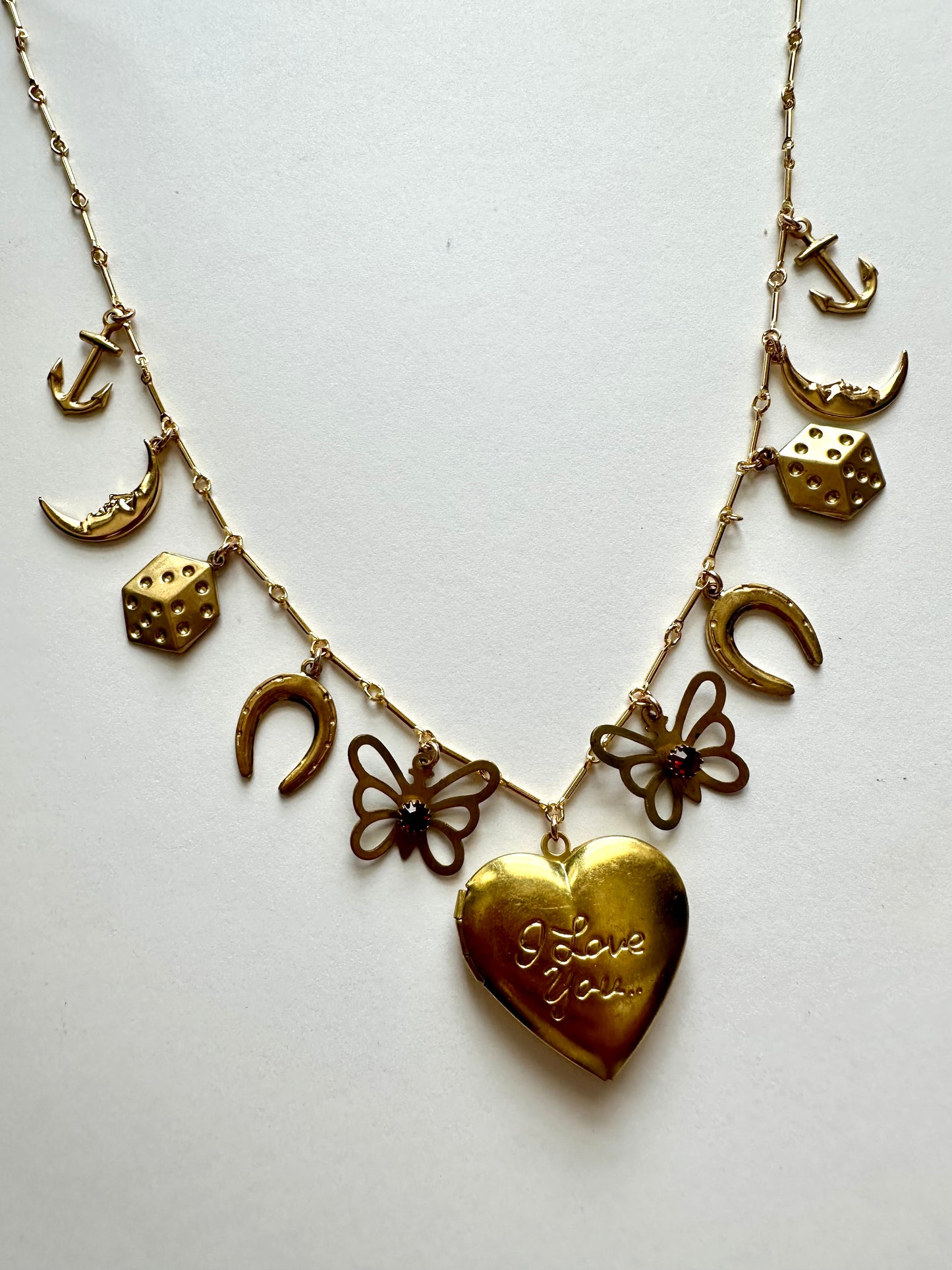 “I love you”vintage Charm Necklace