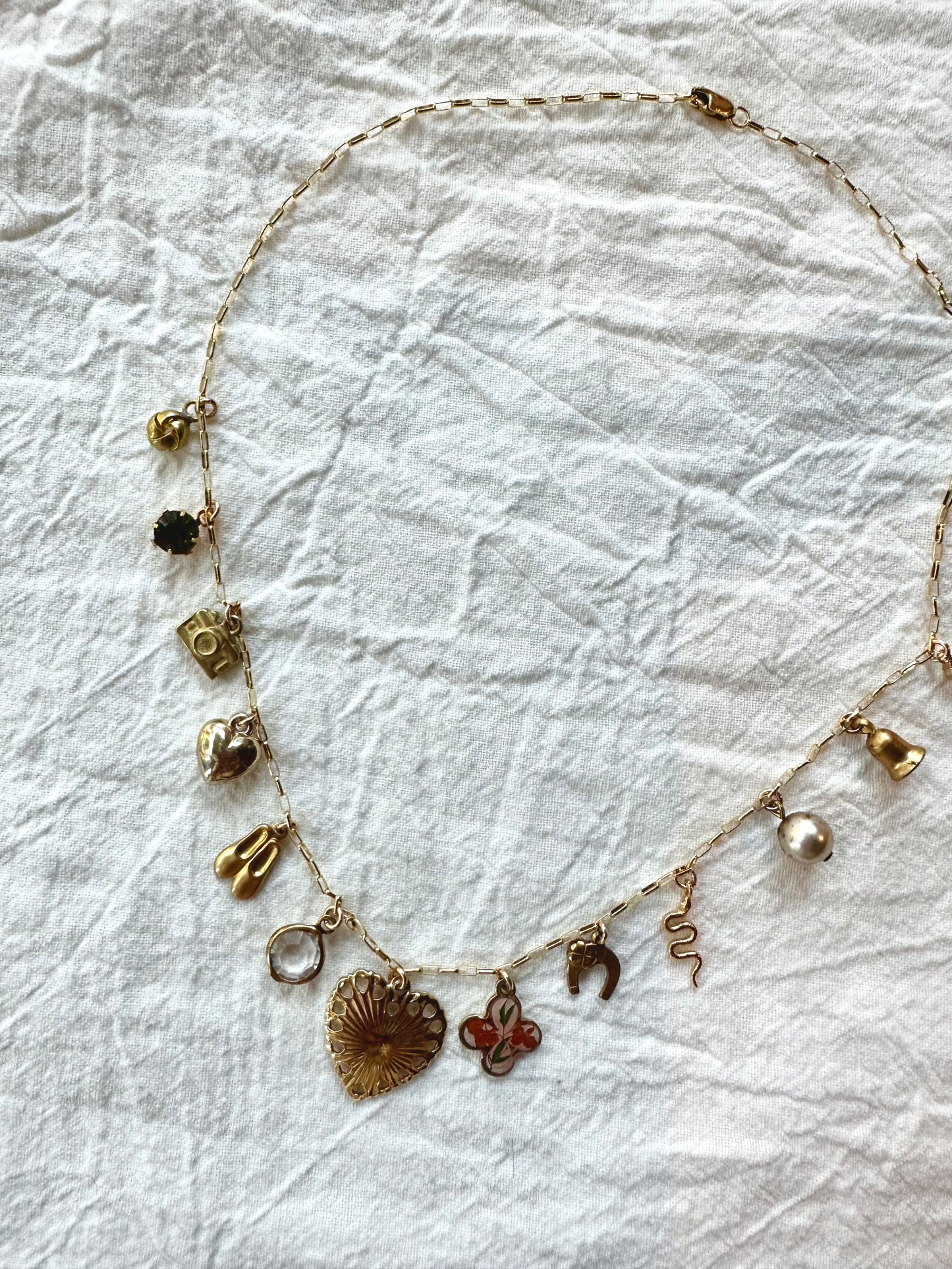 Vintage Gold Charm Necklace