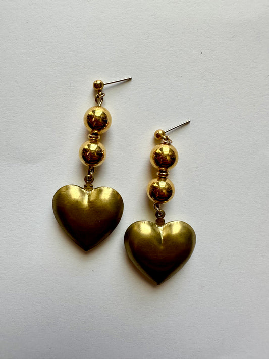 Brass Heart Dangles