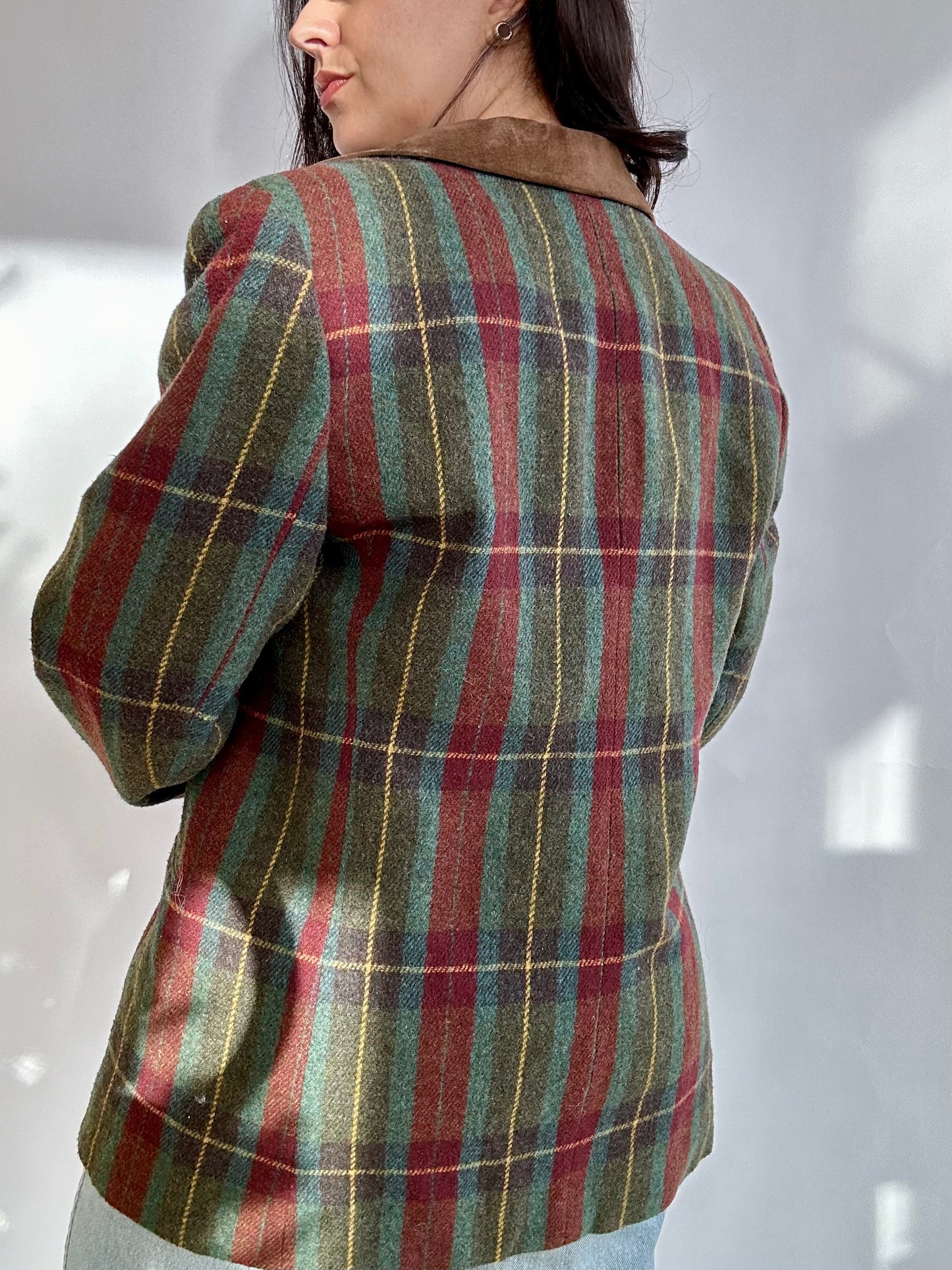 Late 80s / 90s Wool Blend Plaid Blazer