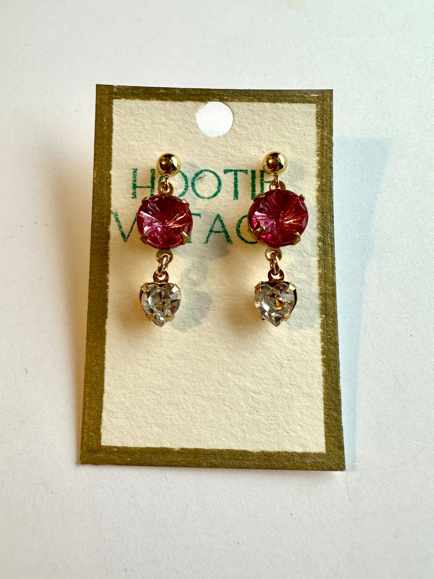 Vintage glass and rhinestone dangles