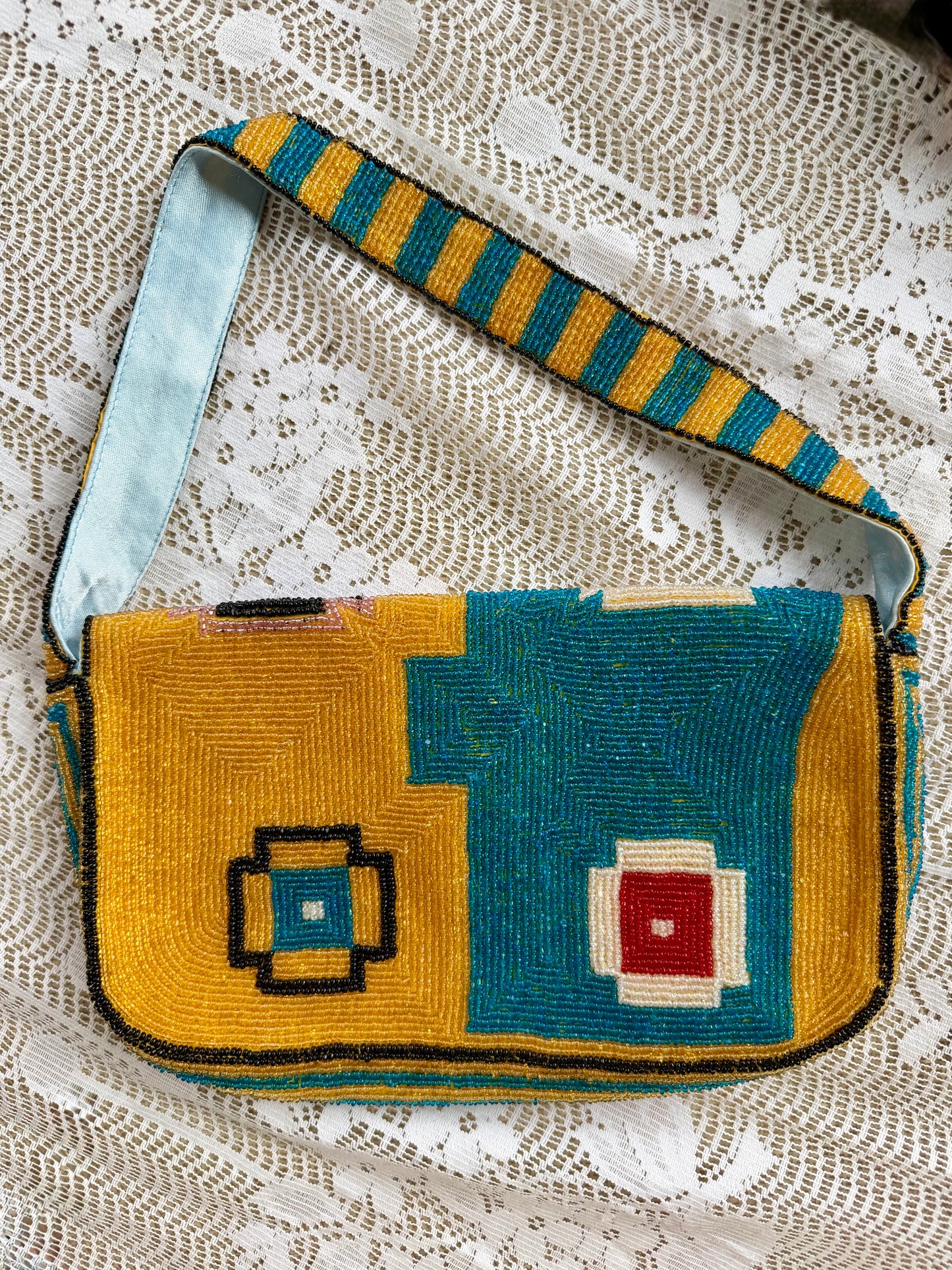 Yellow Geometric 90s Christiana Bag