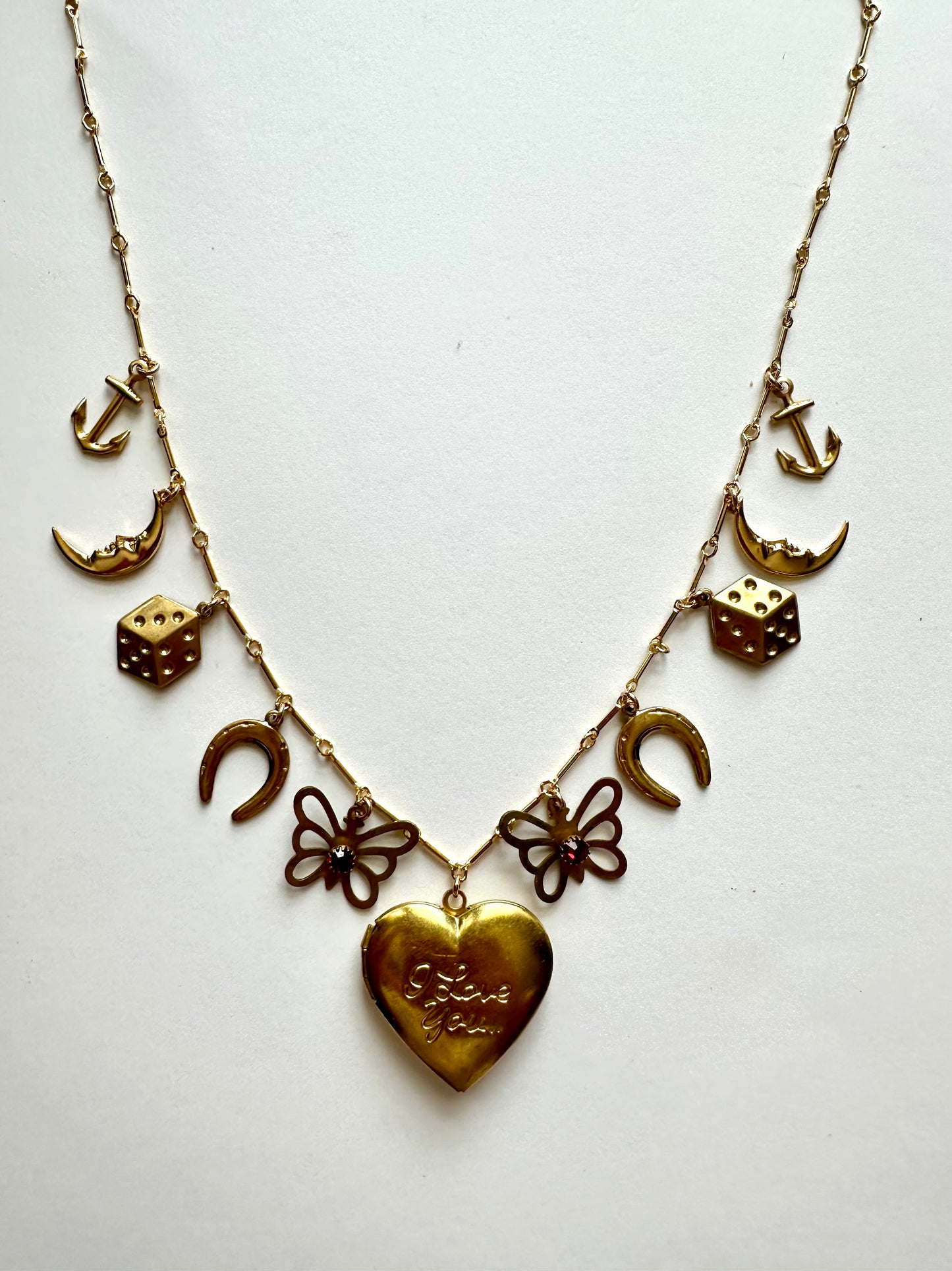 “I love you”vintage Charm Necklace