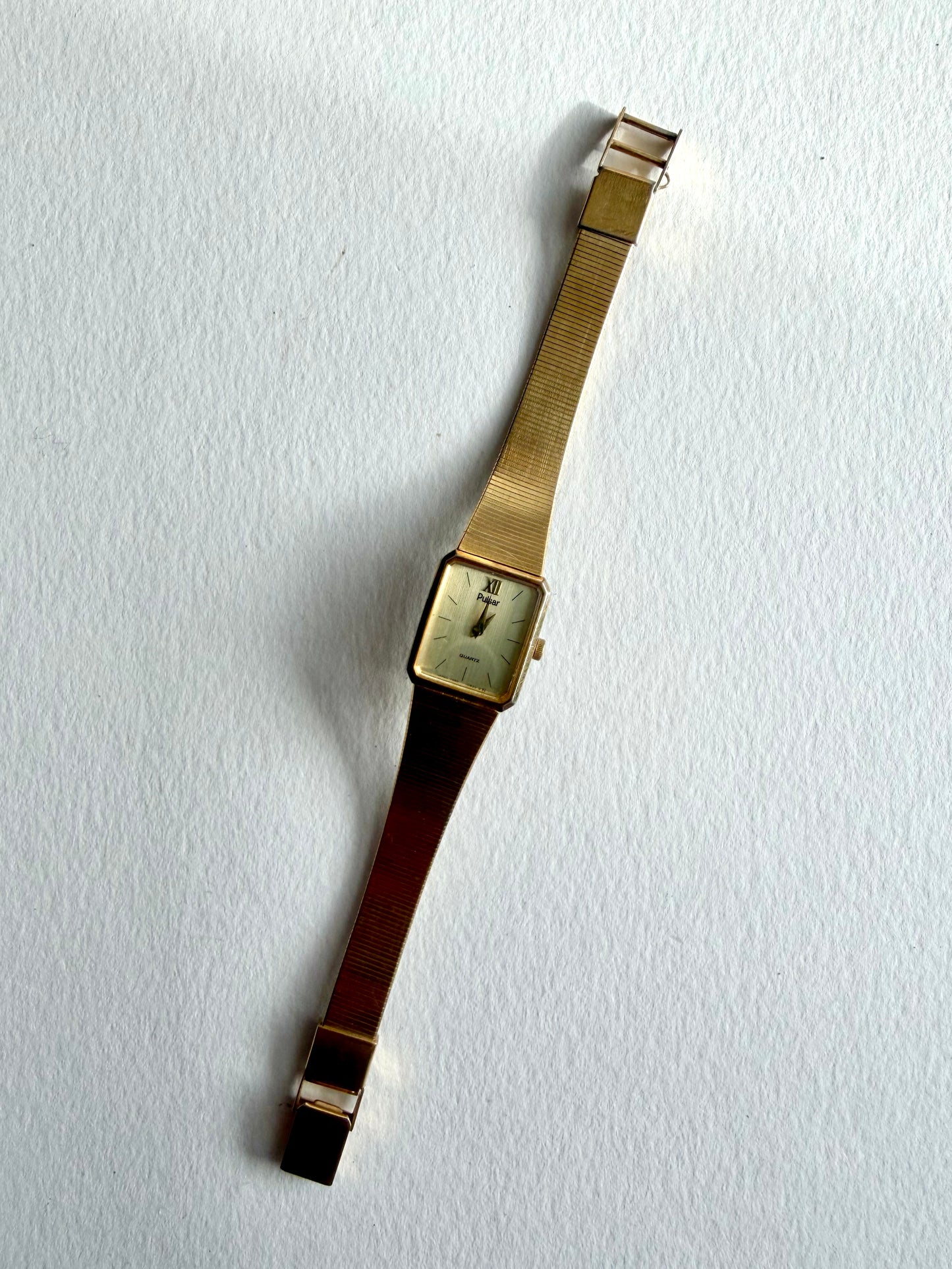 Vintage Pulsar Gold Tone Tank Watch