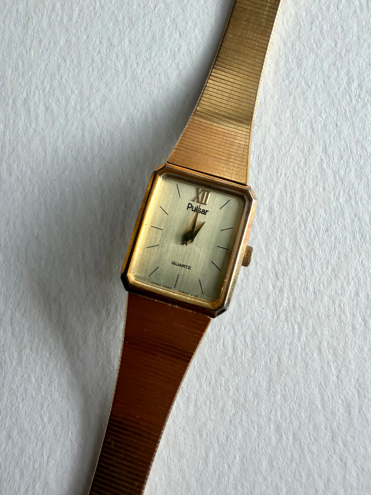 Vintage Pulsar Gold Tone Tank Watch