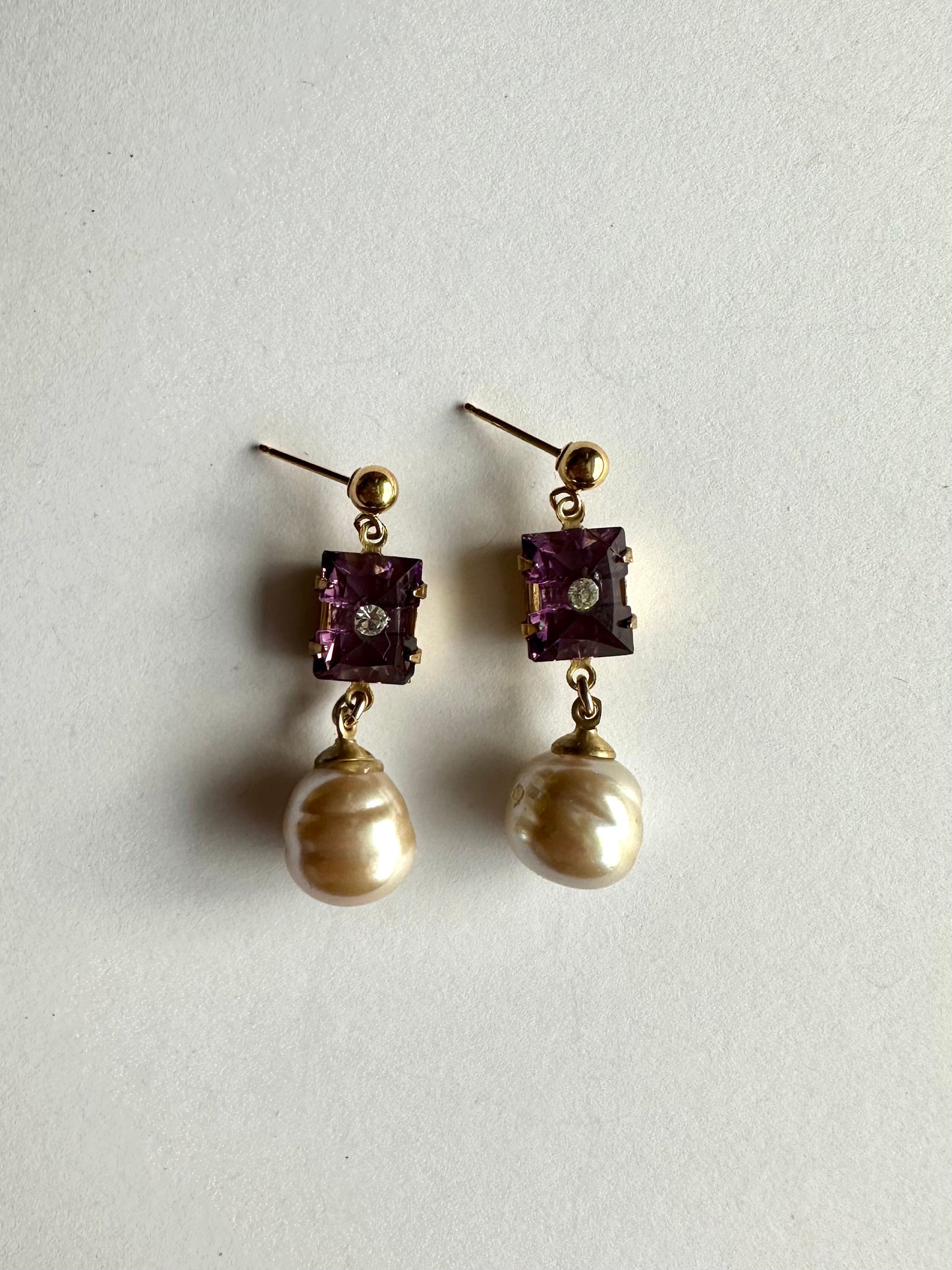 Vintage Purple Pearl Dangles