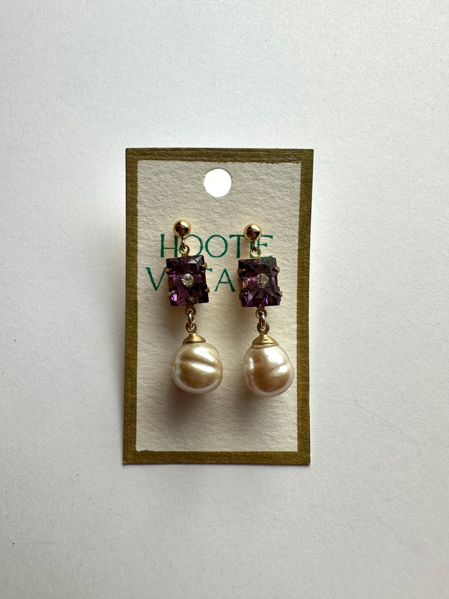 Vintage Purple Pearl Dangles