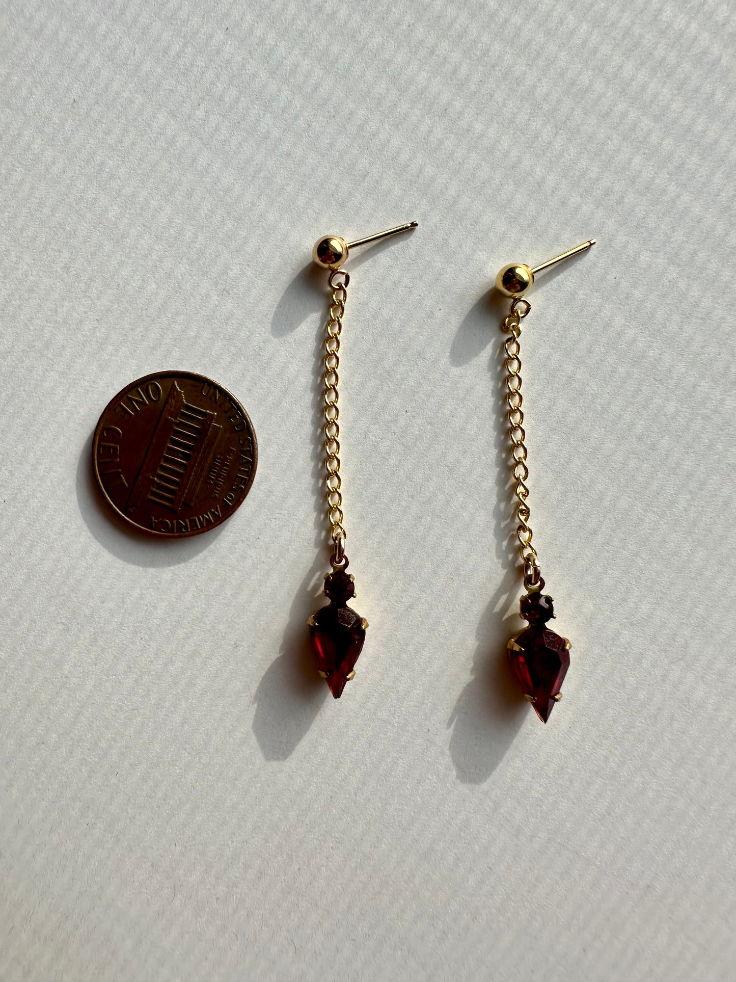 Vintage Blood Red Dangles