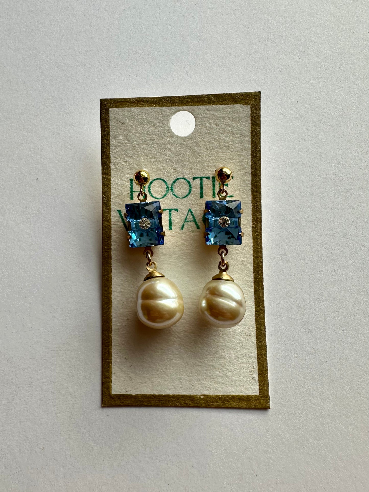 Vintage Blue Pearl Dangles