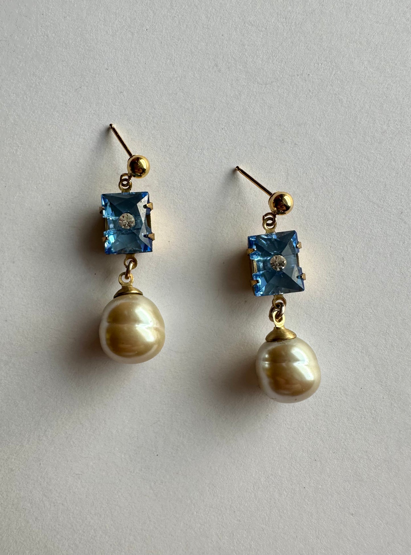 Vintage Blue Pearl Dangles