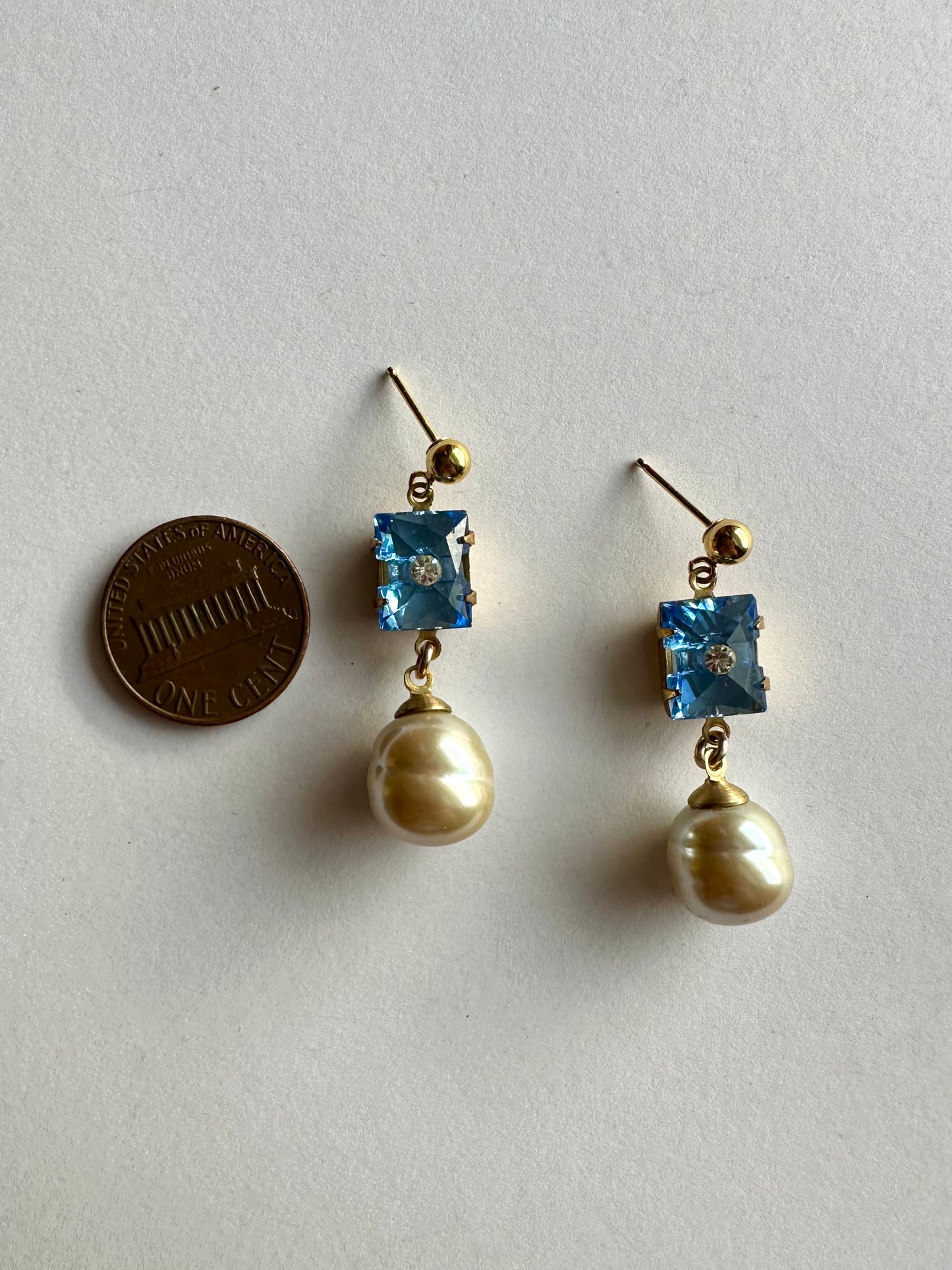 Vintage Blue Pearl Dangles