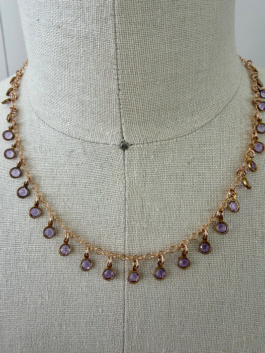 Misha Glass Necklace in Purple