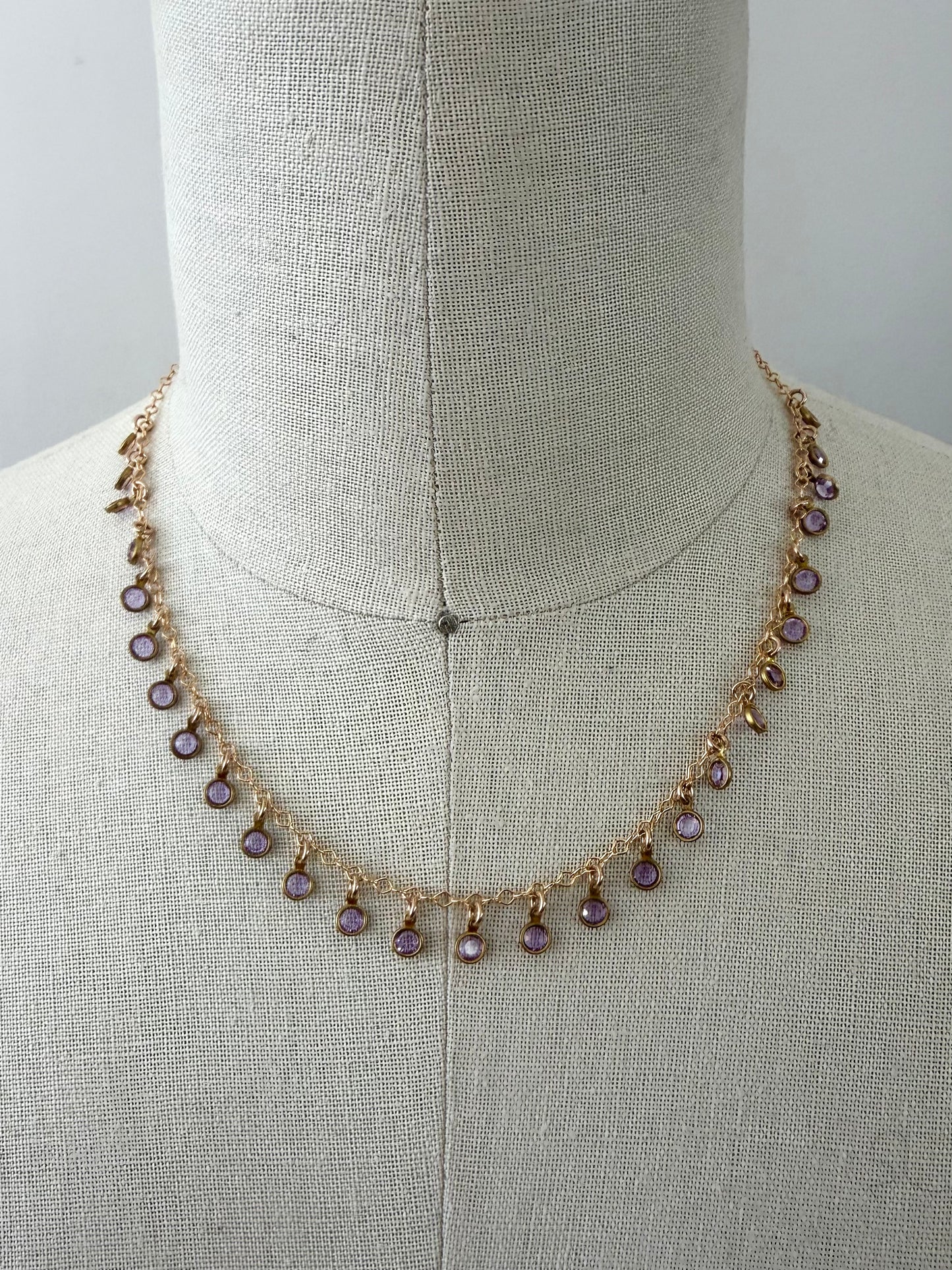 Misha Glass Necklace in Purple