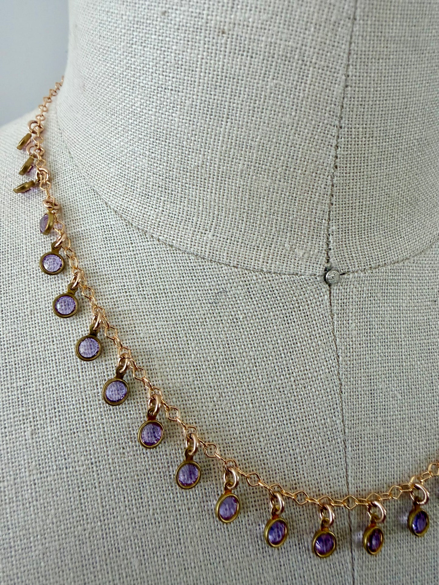 Misha Glass Necklace in Purple