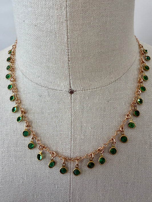 Tabitha Glass Necklace in Green