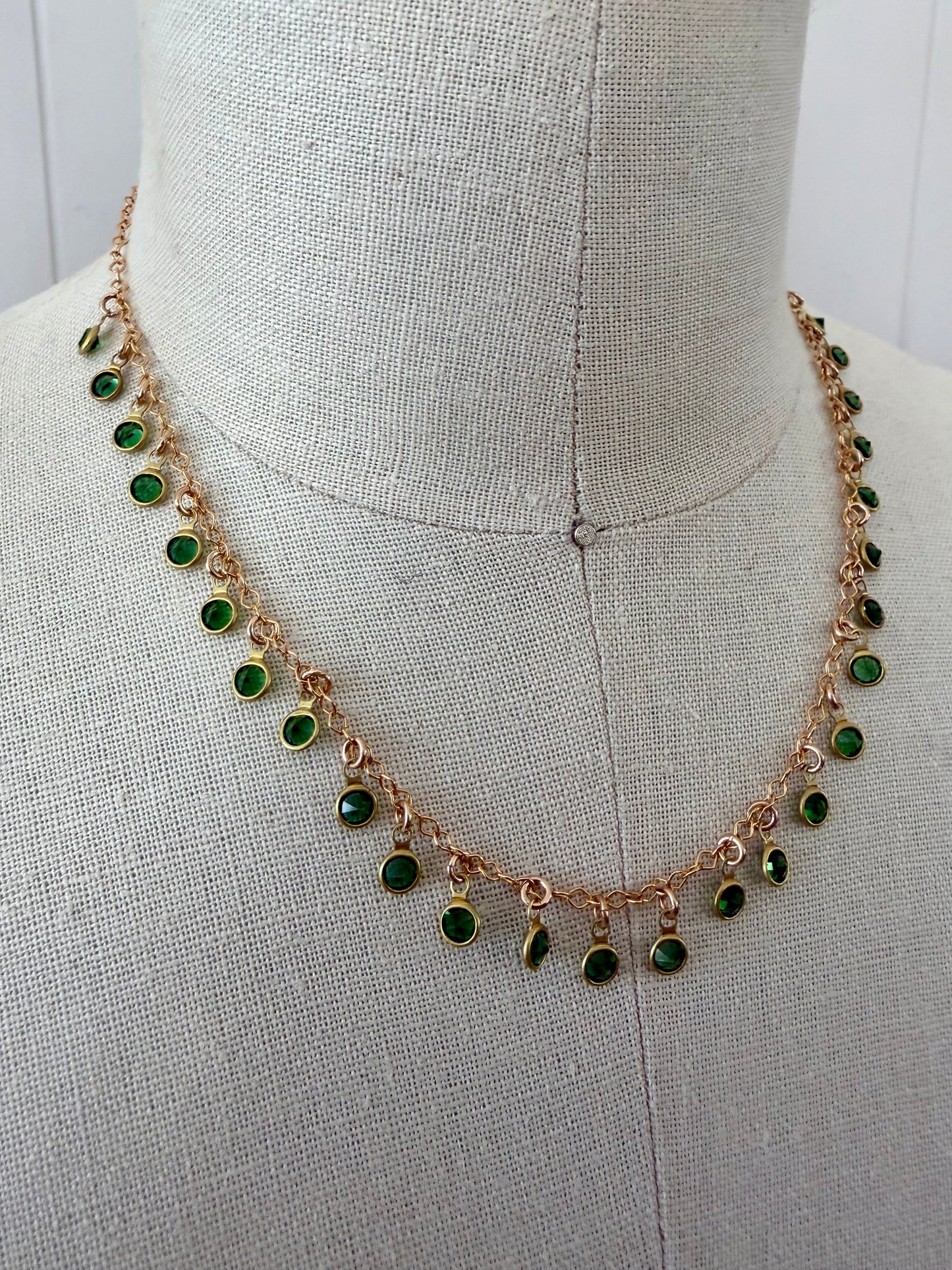 Tabitha Glass Necklace in Green