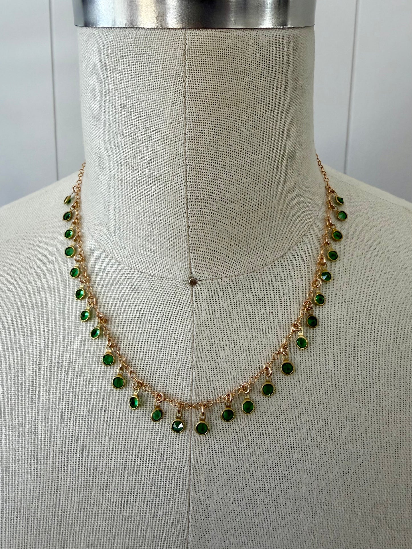 Tabitha Glass Necklace in Green