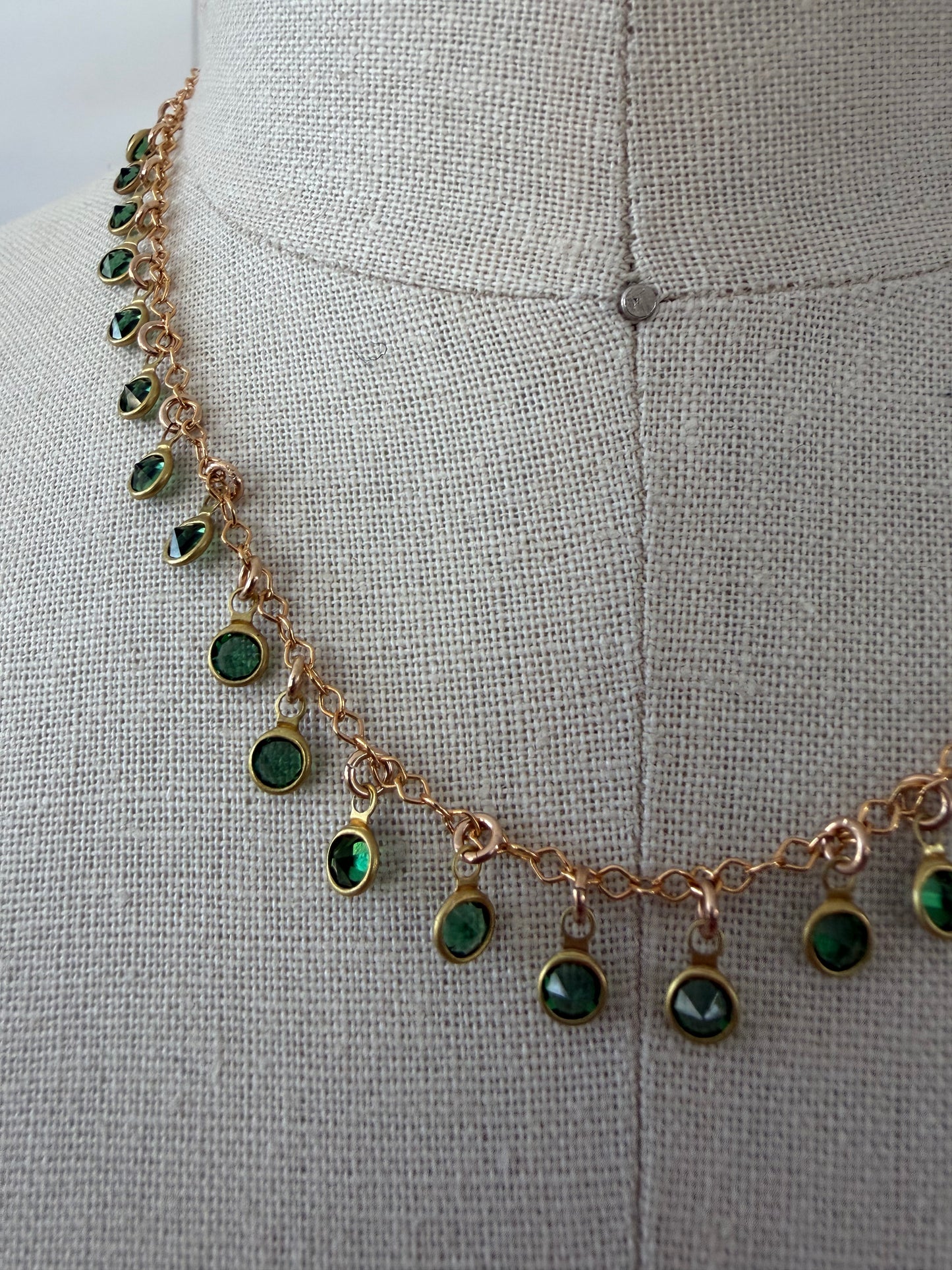 Tabitha Glass Necklace in Green
